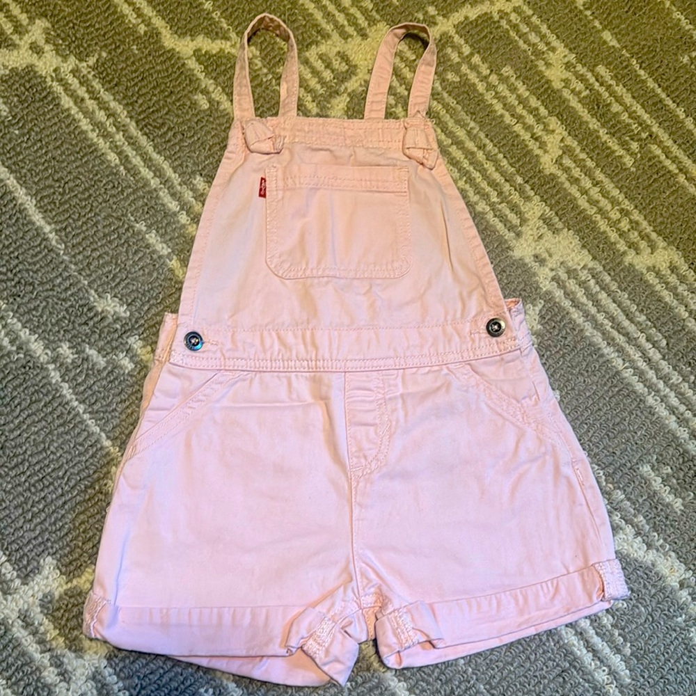 Levi’s Shorts Girls 6X Overall Shortalls Light Pink
